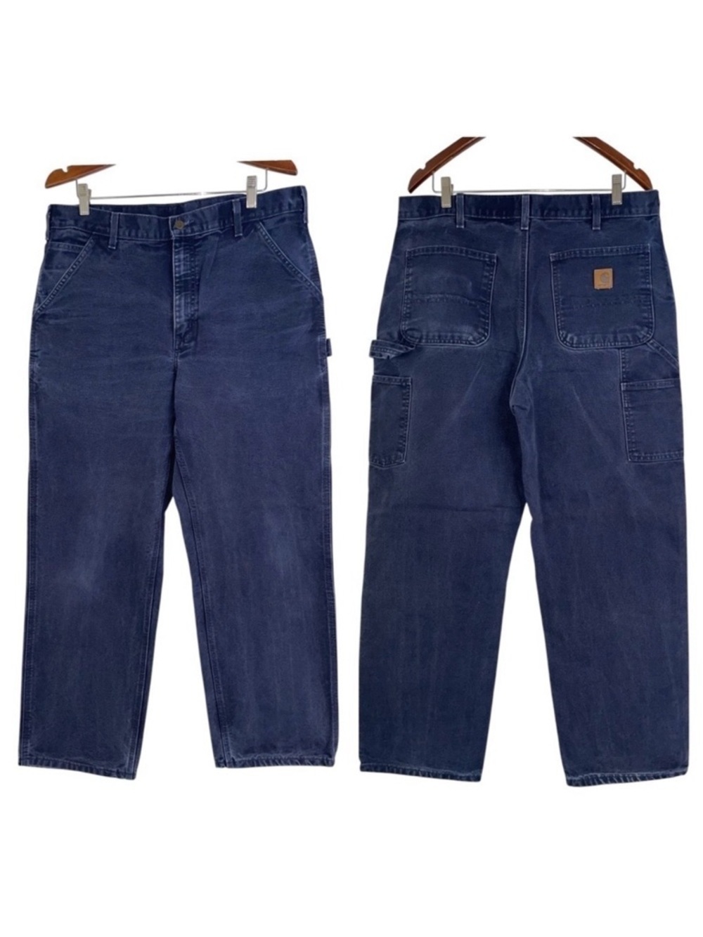 Carhartt duck canvas dungaree fit utility pants cargo midnight blue men’s 35x32